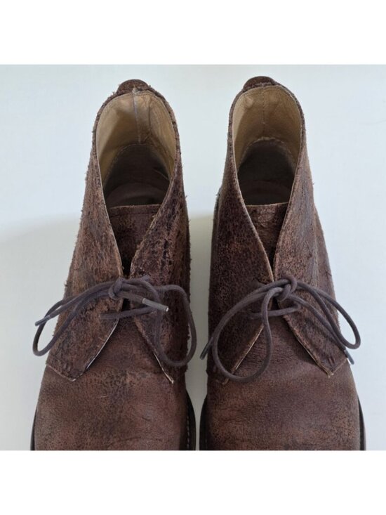 Frye Phillip Chukka Boots Mens US 11.5 D Brown Distressed Roughout Leather FLAW main image 4